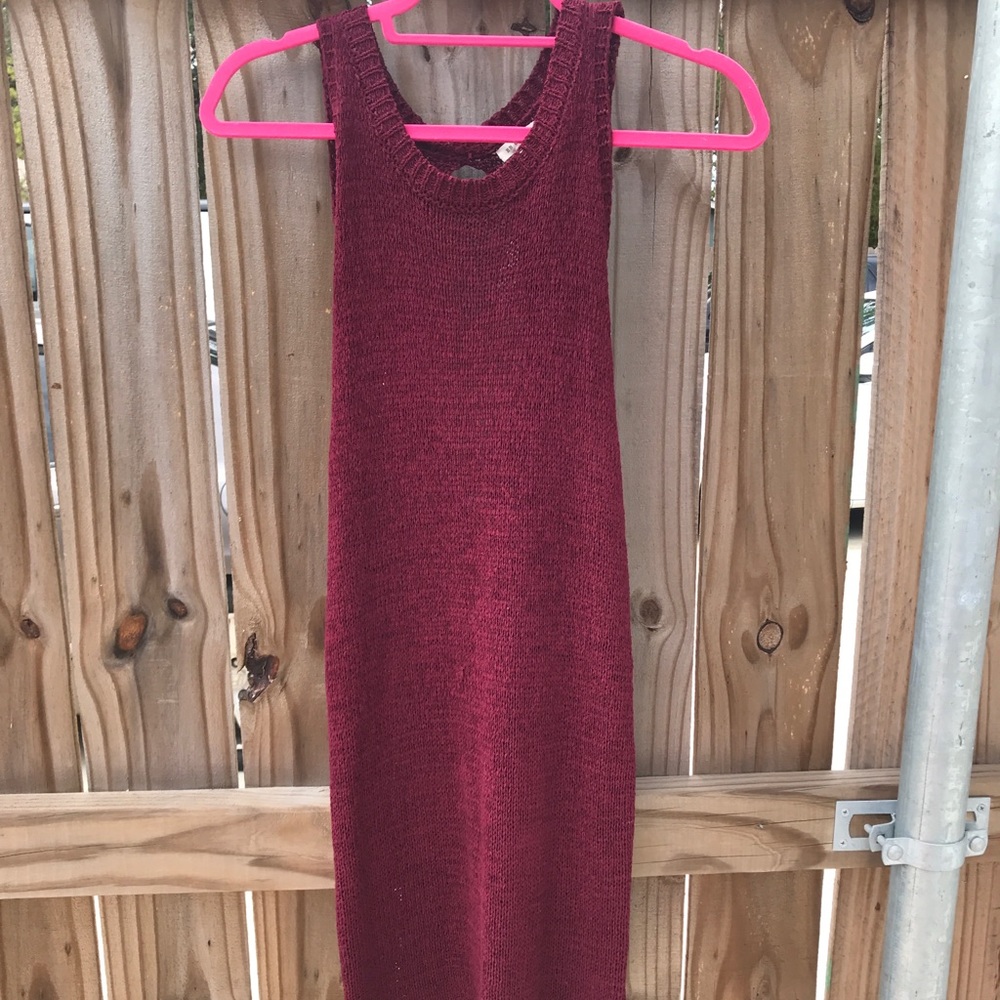 Burgundy knit dress